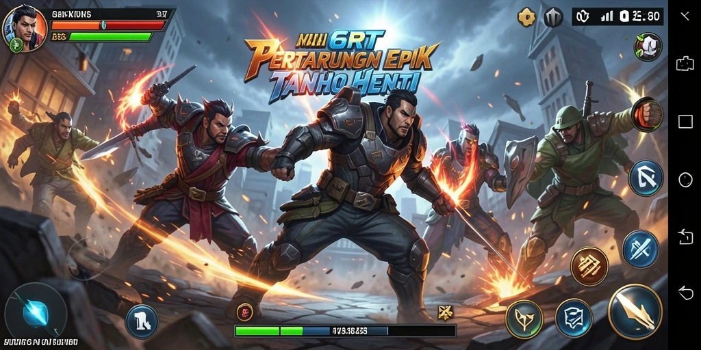 Tampilan gameplay 6RT dengan pertarungan seru dan karakter ikonik.