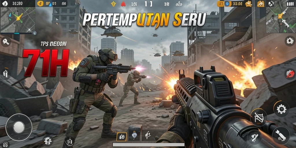 Gameplay intens dengan aksi tembakan yang mendebarkan.