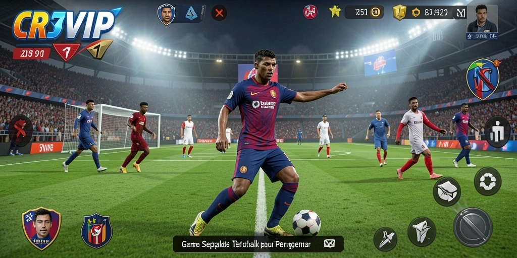 Tampilan menarik dari gameplay sepak bola di CR7VIP.