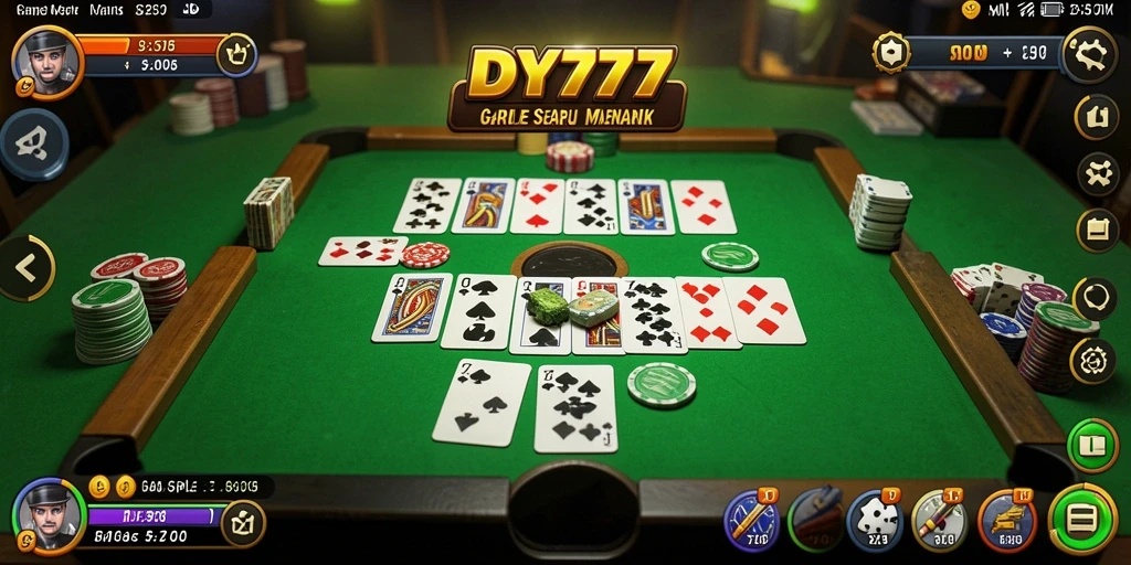 Tampilan seru gameplay Gaple di DY777.