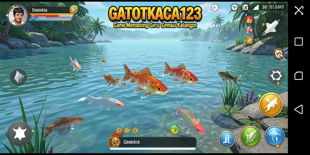 Tampilan gameplay <strong>GATOTKACA123</strong> yang seru dengan berbagai jenis ikan.