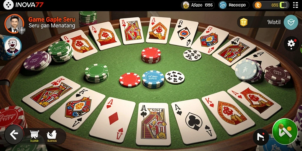 Gameplay seru INOVA77 dengan momen menegangkan dalam Gaple.