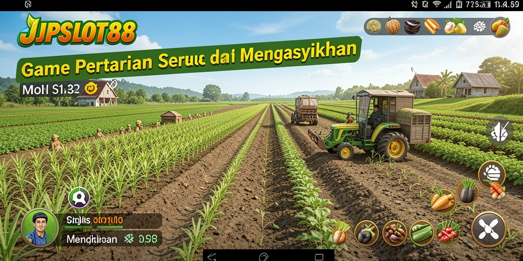 Gambaran gameplay seru di JPSLOT88 saat bertani.