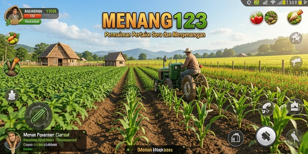 Tampilan gameplay yang asyik dalam pertanian virtual.