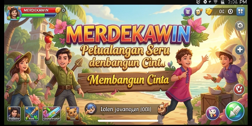 Screenshot MERDEKAWIN menampilkan karakter utama dalam petualangan epik.
