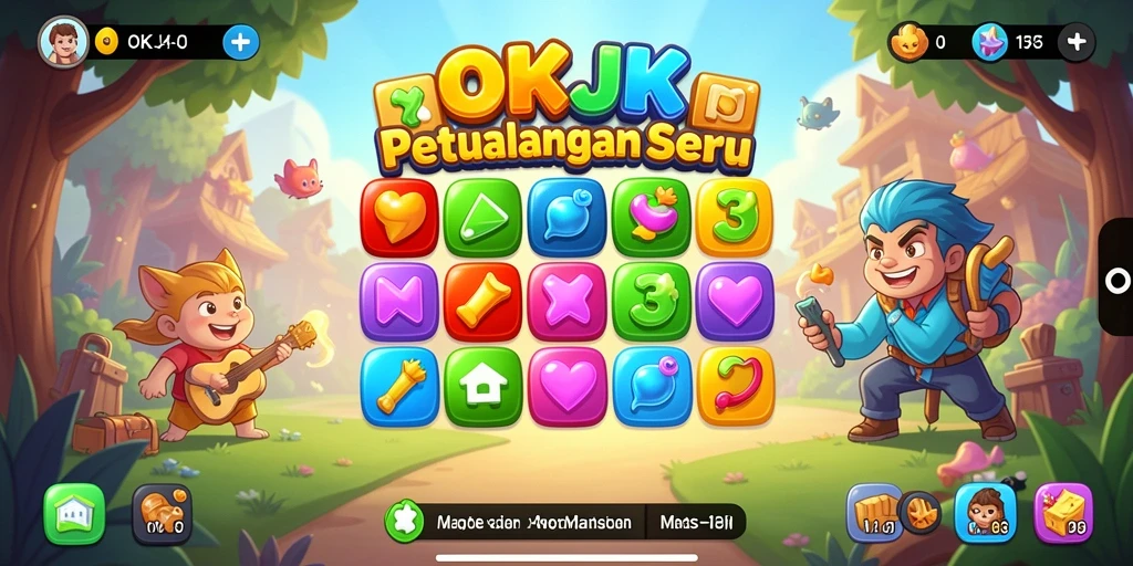 Tampilan gameplay OKJK yang seru dan menantang dalam genre Match-3.