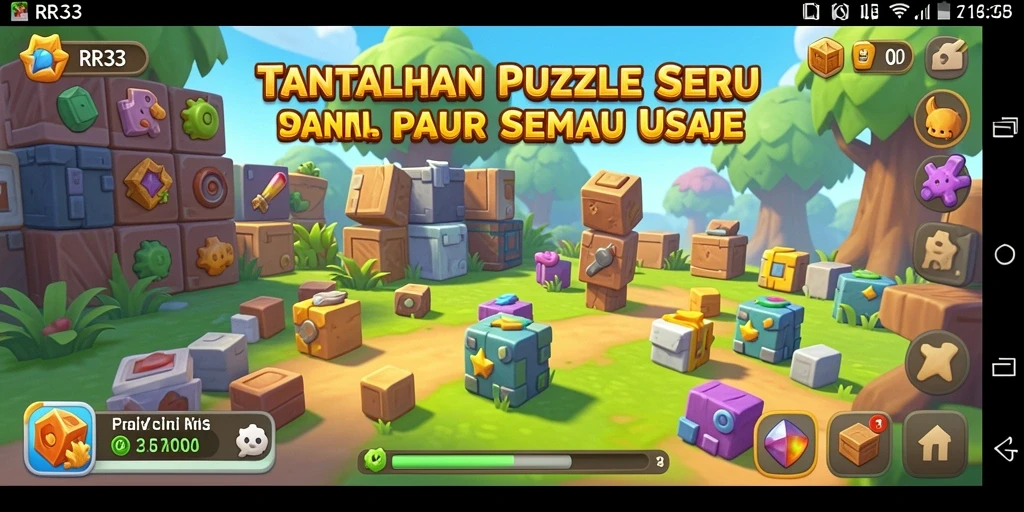 Screenshot gameplay RR33 menampilkan tantangan puzzle yang menarik.